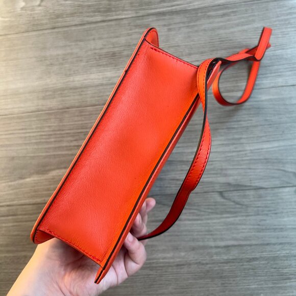 Alohas The A Pomelo Bag Triangle Shaped Mini Purse Orange Leather Shoulder Strap - Picture 7 of 10